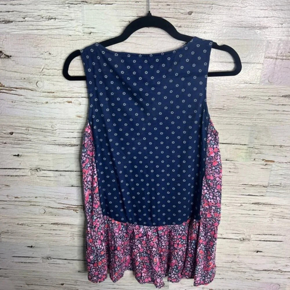 Anthropologie Blue and Pink Floral Blouse - Picture 6 of 6